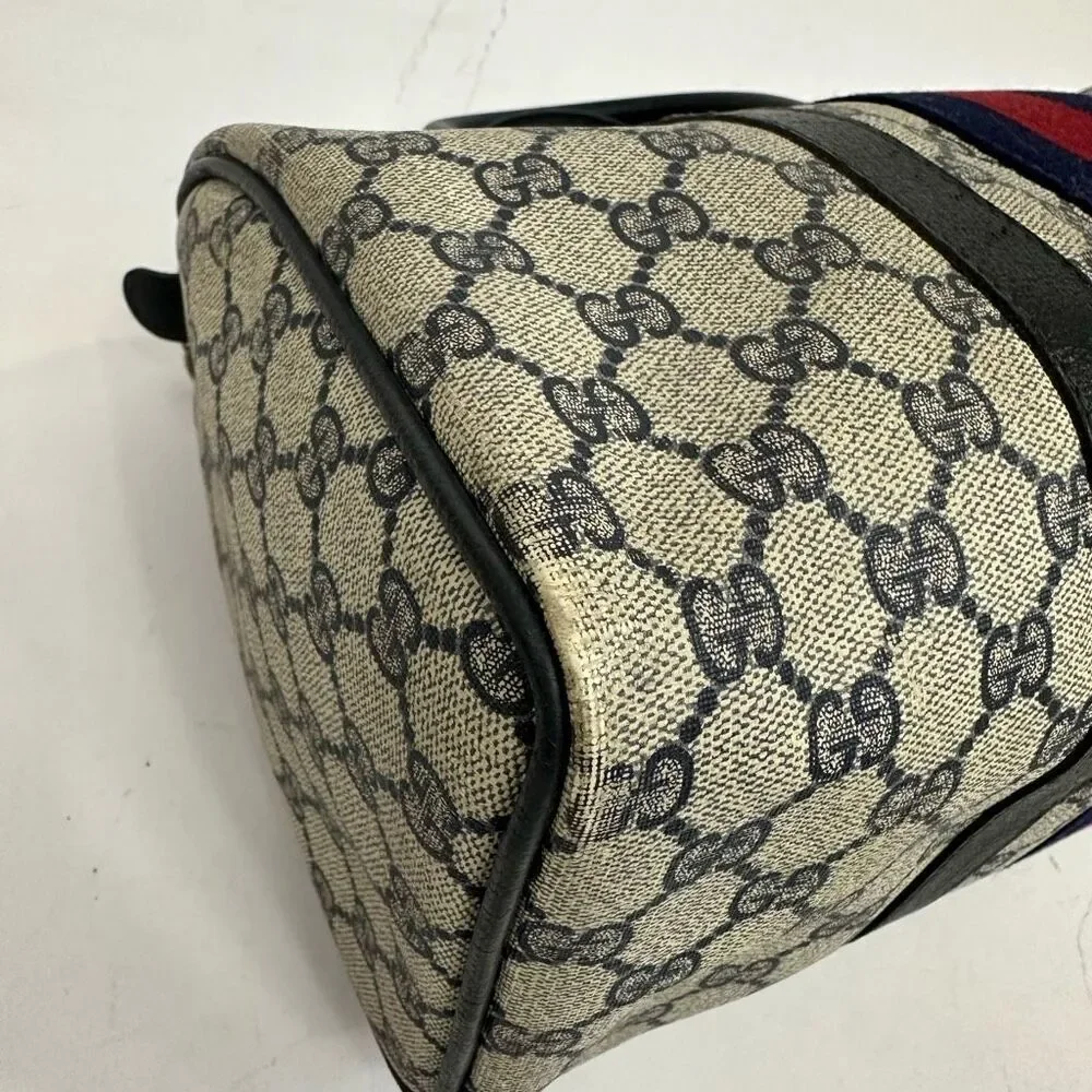 Vintage Gucci Sherry Line Navy Blue Boston Bag - Picture 12 of 16